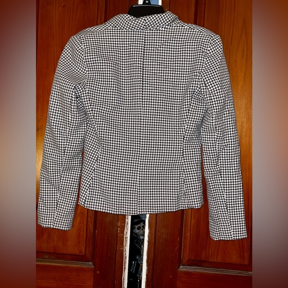 Blacker Petite by Stanley Blacker Womens Black & White Checkered Blazer. Size 6P - Picture 6 of 6